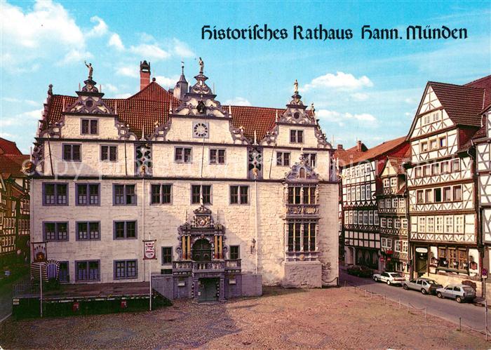 Hann. Muenden Historisches Rathaus Altstadt Fachwerkhaeuser