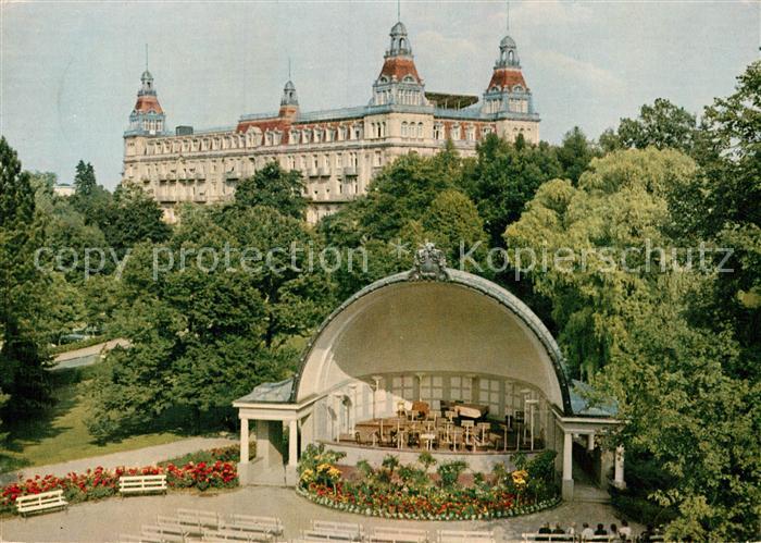 Bad Wildungen Musikpavillon Blick auf Sanatorium Fuerstenhof