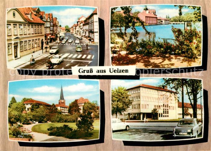 Uelzen Lueneburger Heide Hauptstrasse Partie am Wasser Parkanlagen Gebaeude