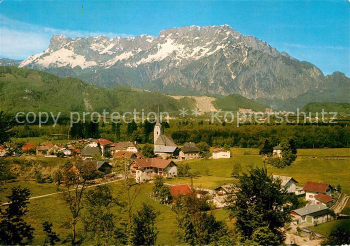 Puch Hallein Panorama Erholungsdorf gegen Untersberg Berchtesgadener Alpen