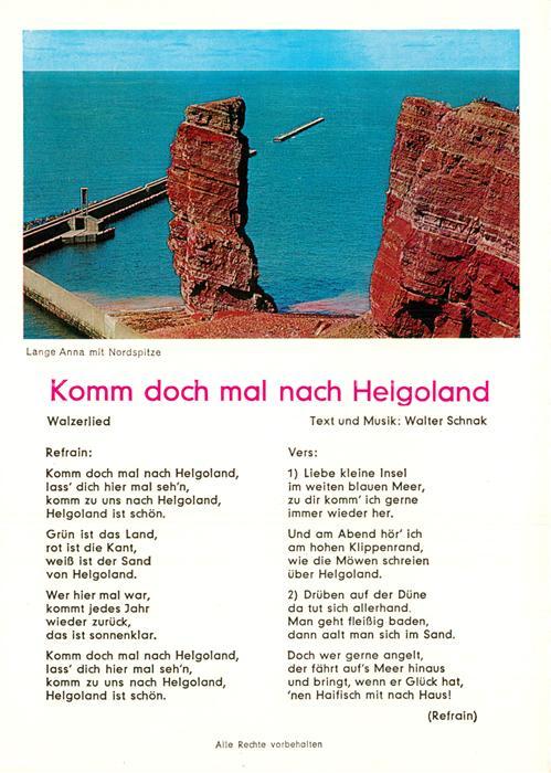 Helgoland Lange Anna mit Nordspitze Steilkueste Nordseeinsel Walzerlied