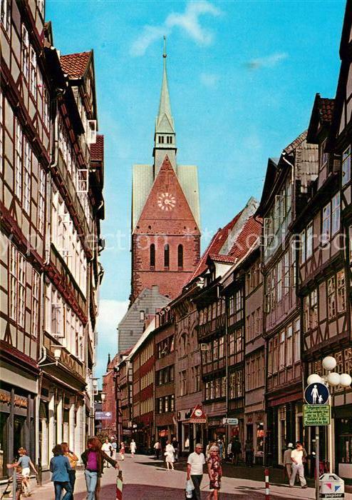 HANNOVER CITY Kramerstrasse mit Marktkirchen Fussgaengerzone