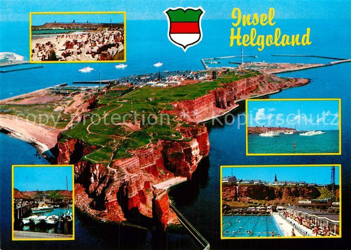 Insel Helgoland Nordseebad Nordseeinsel Hafen Freibad Strand Fliegeraufnahme