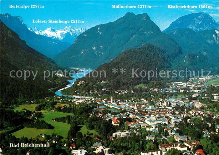 Bad Reichenhall Fliegeraufnahme mit Reiteralpe Loferer Steinberge Muellnerhorn R