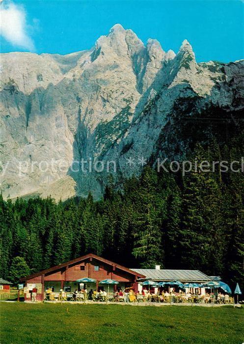 Berchtesgaden Alpengaststaette Scharitzkehl Alm mit Hohem Goell