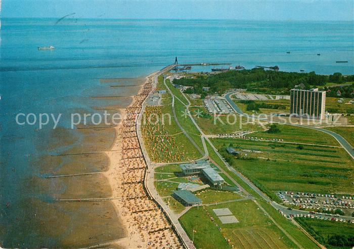 Cuxhaven Doese Nordseebad Strand und Deich Fliegeraufnahme