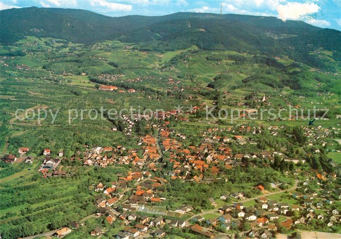 Sasbach Achern Fliegeraufnahme mit Obersasbach und Hornisgrinde