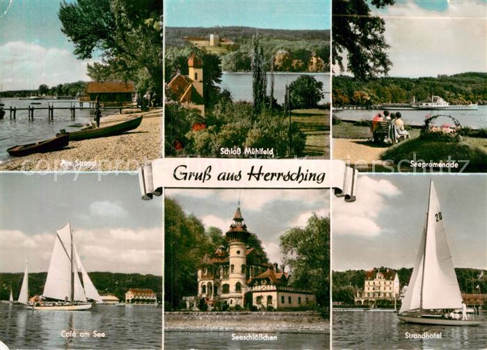 Herrsching Ammersee Strand Schloss Muehlfeld Seepromenade Cafe am See Seeschloes