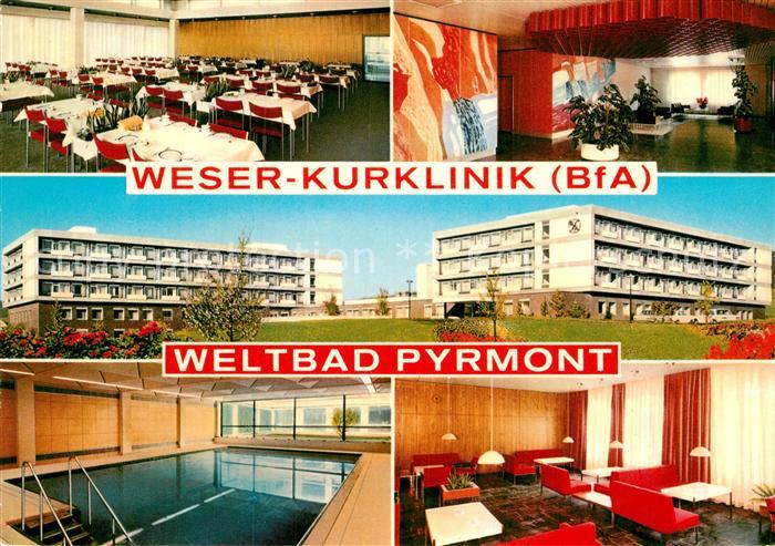 Bad Pyrmont Weser Kurklinik BfA Speisesaal Foyer Hallenbad