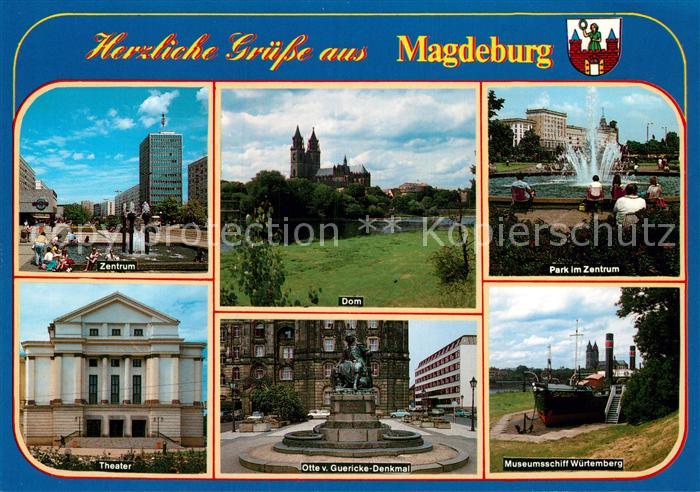Magdeburg Zentrum Dom Park Zentrum Theater Otto von Guericke Denkmal Museumsschi