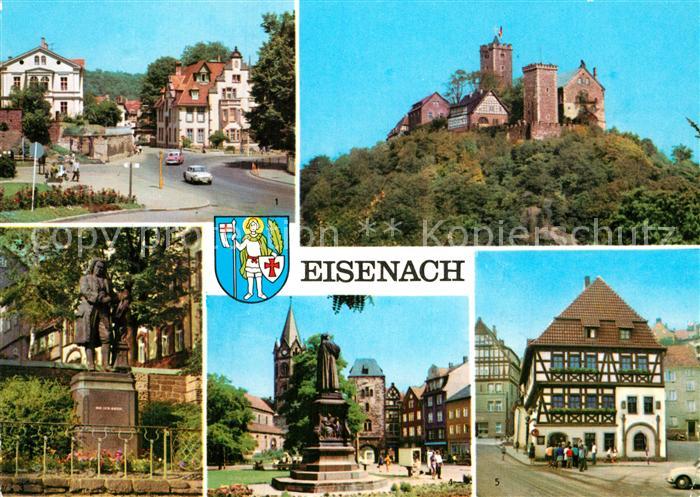 Eisenach Thueringen Marienstrasse Die Wartburg Bach Denkmal Luther Denkmal Luthe