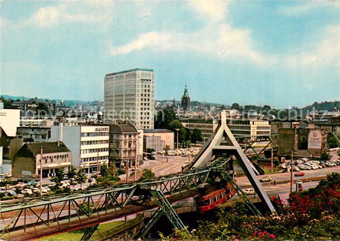 Elberfeld Wuppertal Schwebebahn und Glanzstoff Hochhaus