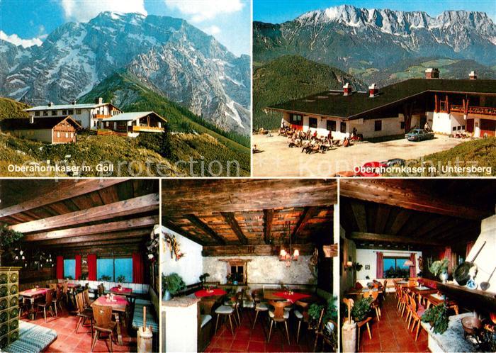 Rossfelden Niederbayern Berggaststaette Oberhornkaser mit Goell und Untersberg G