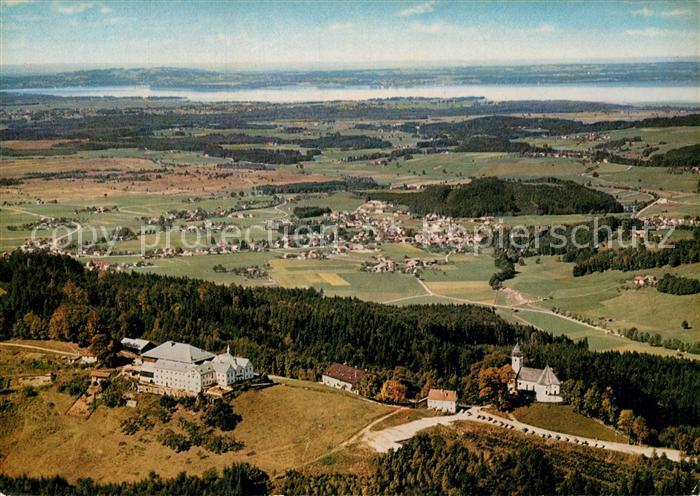 Maria Eck Kloster mit Wallfahrtskirche Fliegeraufnahme