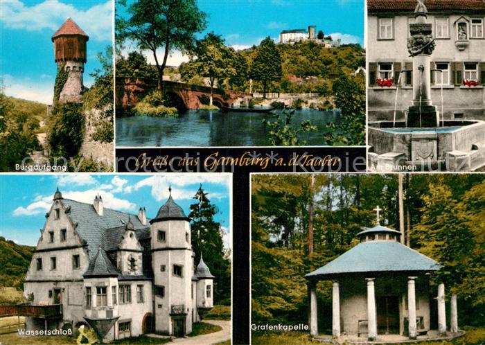 Gamburg Burgaufgang Brunnen Wasserschloss Grafenkapelle