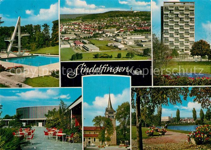 Sindelfingen Schwimmbad Fliegeraufnahme Hochhaus Kirche Promenade