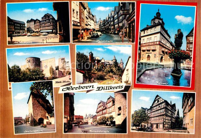 Herborn Hessen Marktplatz Hauptstrasse Turm Leonhardsturm Bahnofstr Schloss Rath