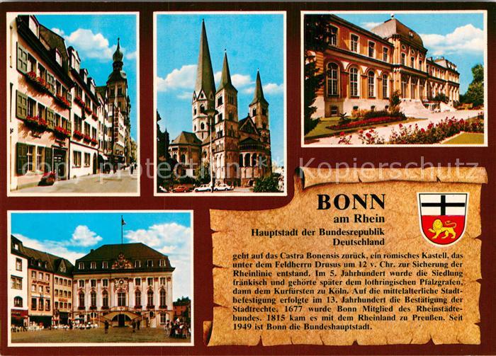 Bonn Rhein Beethovens Geburtshaus Muenster Rathaus Poppelsdorfer Schloss