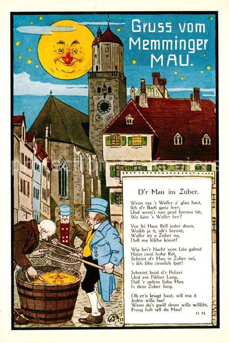 Memmingen Bayern Dr Mau im Zuber Illustration