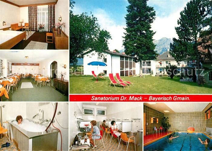 Bayerisch Gmain Sanatorium Dr Mack Zimmer Speisesaal Anwendungsbad Hallenbad Lie