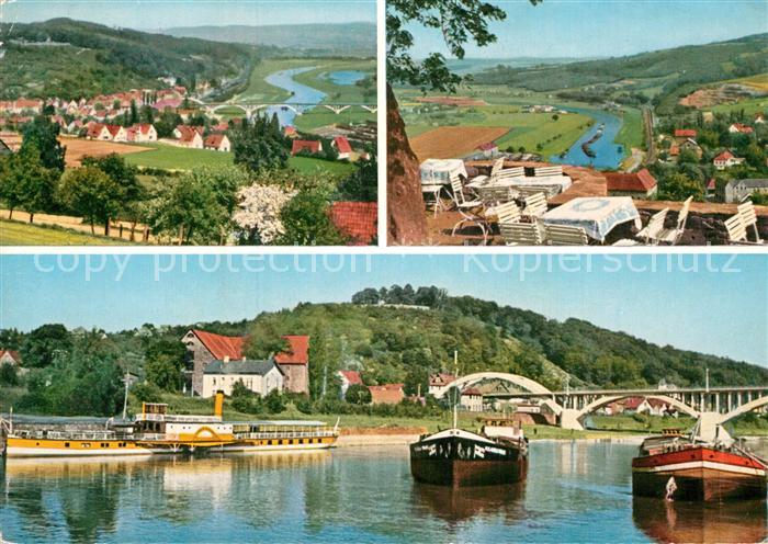 Vlotho Amtshausberg Altstadt Blick von der Weser