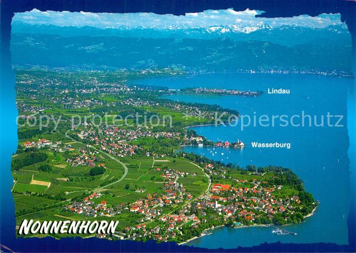 Nonnenhorn Fliegeraufnahme mit Wasserburg und Lindau