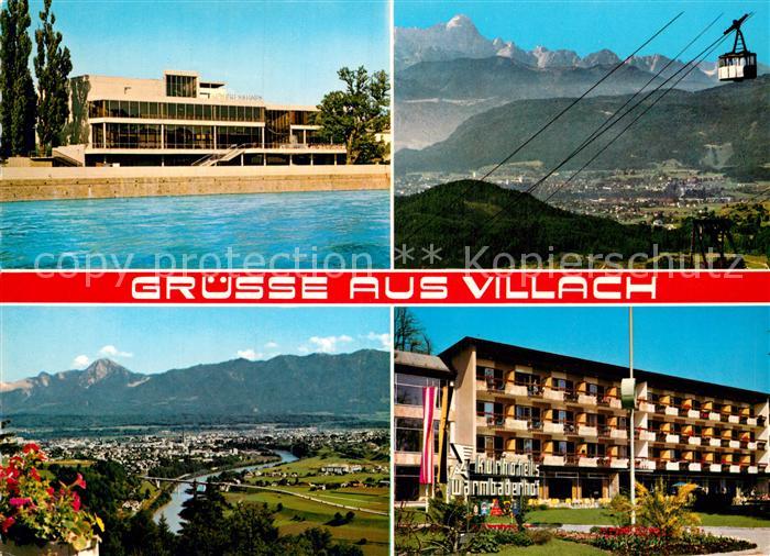 Villach Kaernten Erholungszentrum Kongresshaus Blick von der Kanzelhoehe Kurhote