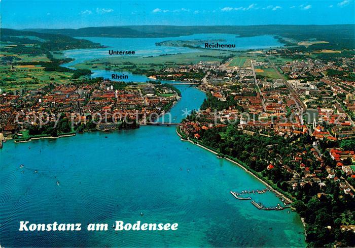 Konstanz Bodensee Fliegeraufnahme mit Untersee und Reichenau