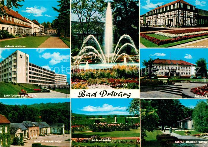 Bad Driburg Kurpark Sanatorium Berlin BfA Trink und Wandelhalle Fontaene Rosenga