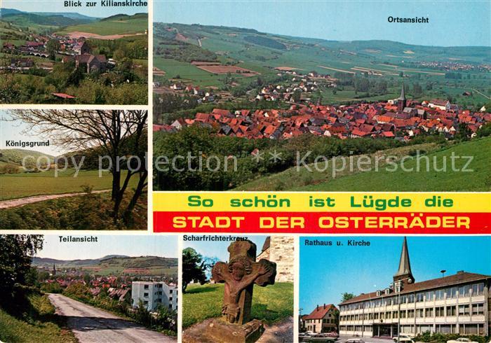 Luedge Kilianskirche Koenigsgrund Teilansicht Panorama Scharfrichterkreuz Rathau