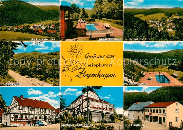 Ziegenhagen Witzenhausen Panorama Wassertretstelle Waldpartie Gasthaus Zur Krone