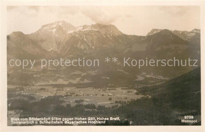Hohes Brett Blick vom Soeldenkopf auf Hohe-Goell Torrenerjoch Schnelbstein