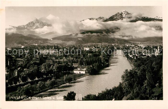 Innsbruck Fliegeraufnahme gegen Serles und Salle