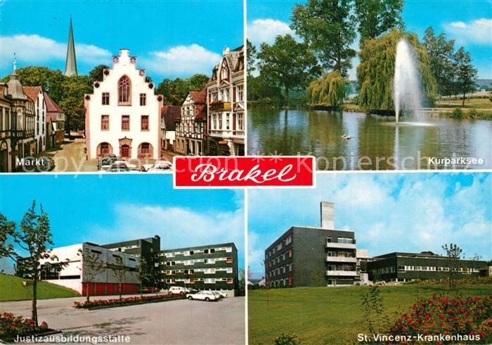 Brakel Westfalen Markt Kurparksee Justizausbildungsstaette St. Vincenz-Krankenha