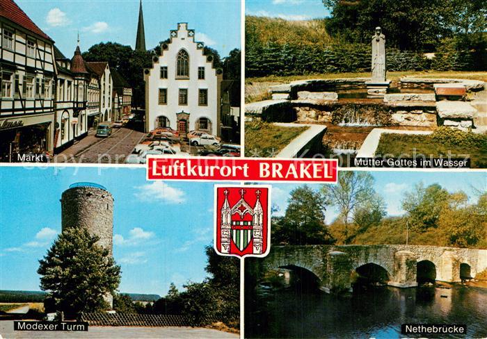 Brakel Westfalen Markt Mutter Gottes im Wasser Modexer-Turm Nethebruecke