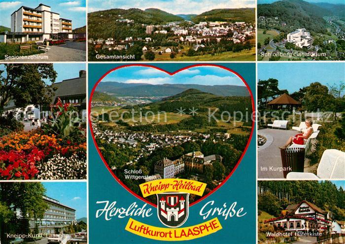Laasphe Bad Fliegeraufnahmen Schloss-Wittgenstein Kurpark Waldhotel-Haferkiste S