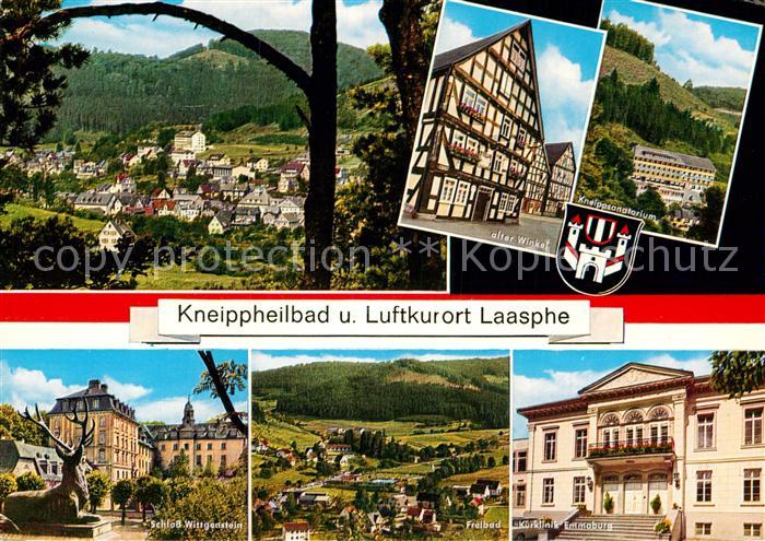 Laasphe Bad Kneippsanatorium Alter-Winkel Schloss-Wittgenstein Freibad Kurklinik