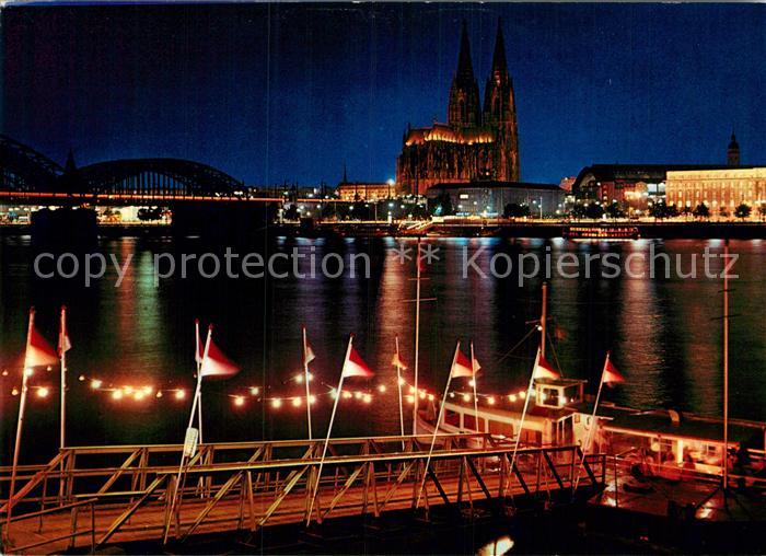 Koeln Rhein Rheinufer Dom Hohenzollernbruecke