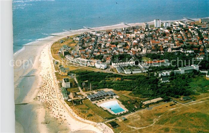 Norderney Nordseebad Fliegeraufnahme Meerwasserwellenfreibad