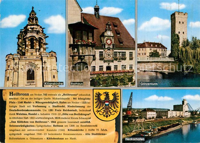 Heilbronn Neckar Kilianskirche Rathaus Goetzenturm