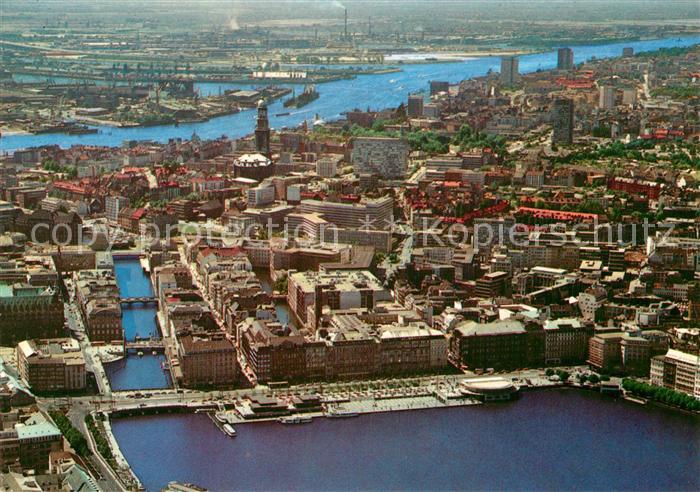 Hamburg Fliegeraufnahme Jungfernstieg
