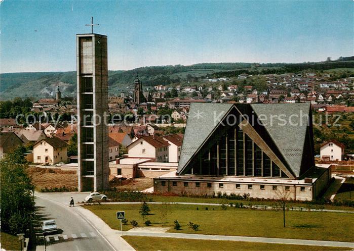 Tauberbischofsheim Kirche St Bonifatius Stadtblick