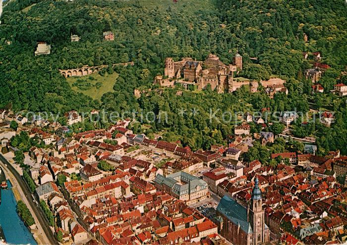 Heidelberg Neckar Schloss Kirche Fliegeraufnahme