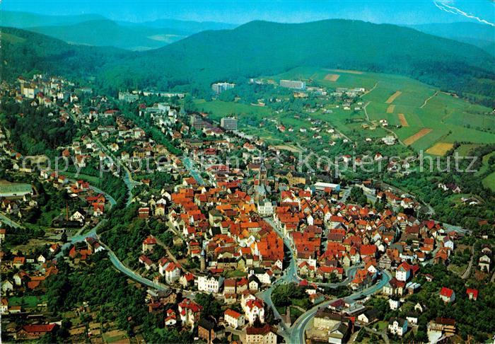 Bad Wildungen Fliegeraufnahme mit Altstadt und Kurviertel