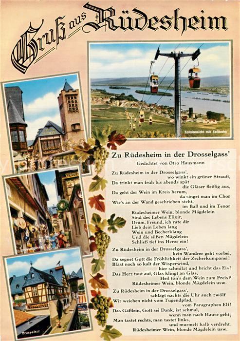 Ruedesheim Rhein Panorama Seilbahn Schloss Drosselgasse Drosselhof