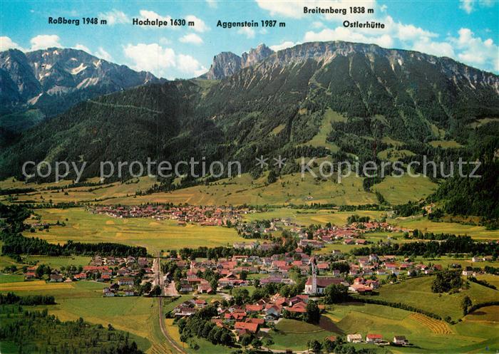 Pfronten Ostallgaeu Bayern Fliegeraufnahme mit Rossberg Hochalpe Aggenstein Brei