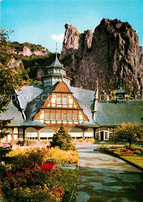 Bad Muenster Stein Ebernburg Baederhaus mit Rheingrafenstein