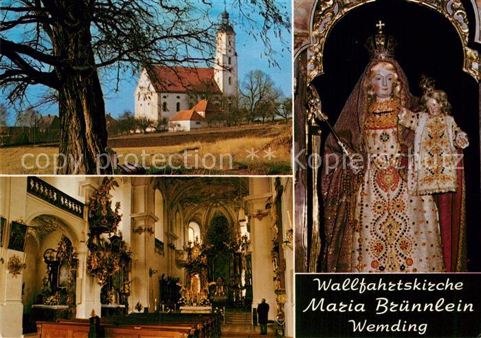 Wemding Wallfahrtskirche Maria Bruennlein Inneres Marienfigur