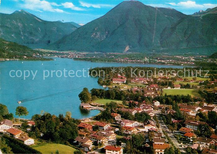 Bad Wiessee am Tegernsee mit Wallberg und Bodenschneid Fliegeraufnahme