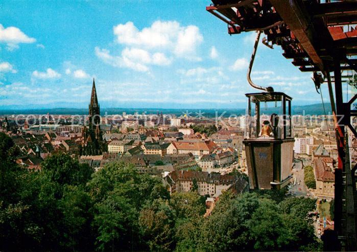 Freiburg Breisgau Panorama Muenster Seilbahn zum Schlossberg